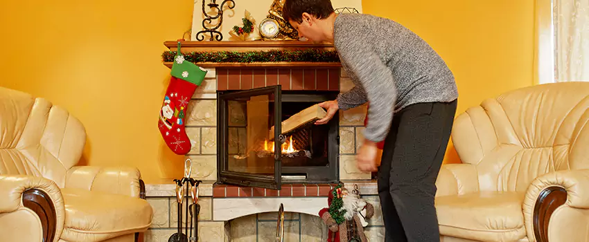 Rusted Metal Fireplace Restoration in Galesburg, Illinois